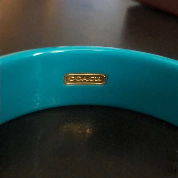 NWT COACH Teal Signature Emblem Bangle - Picture 4 of 4